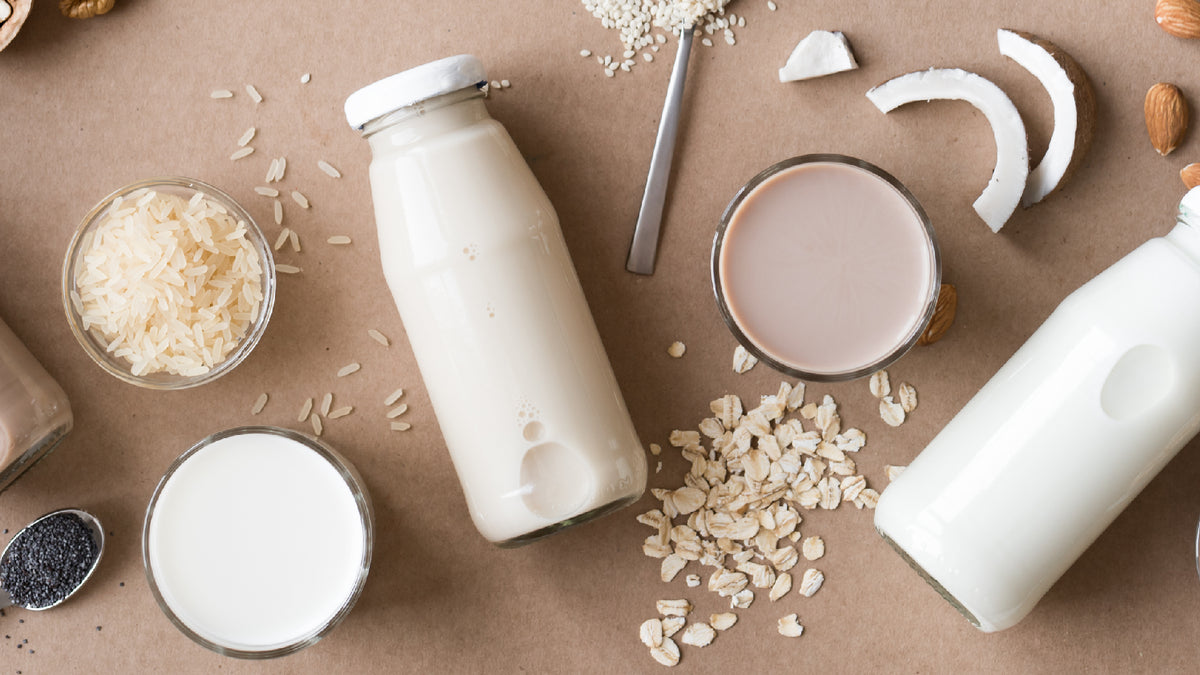 milk alternatives including rice, oat and almond