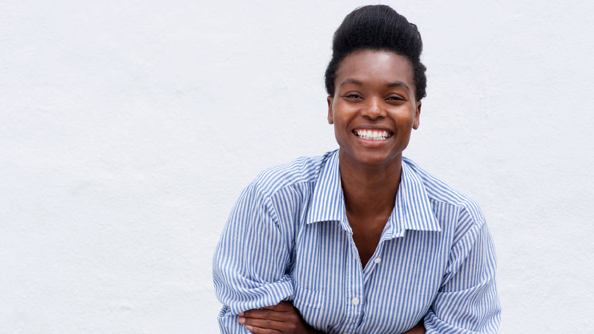 young black woman laughing 