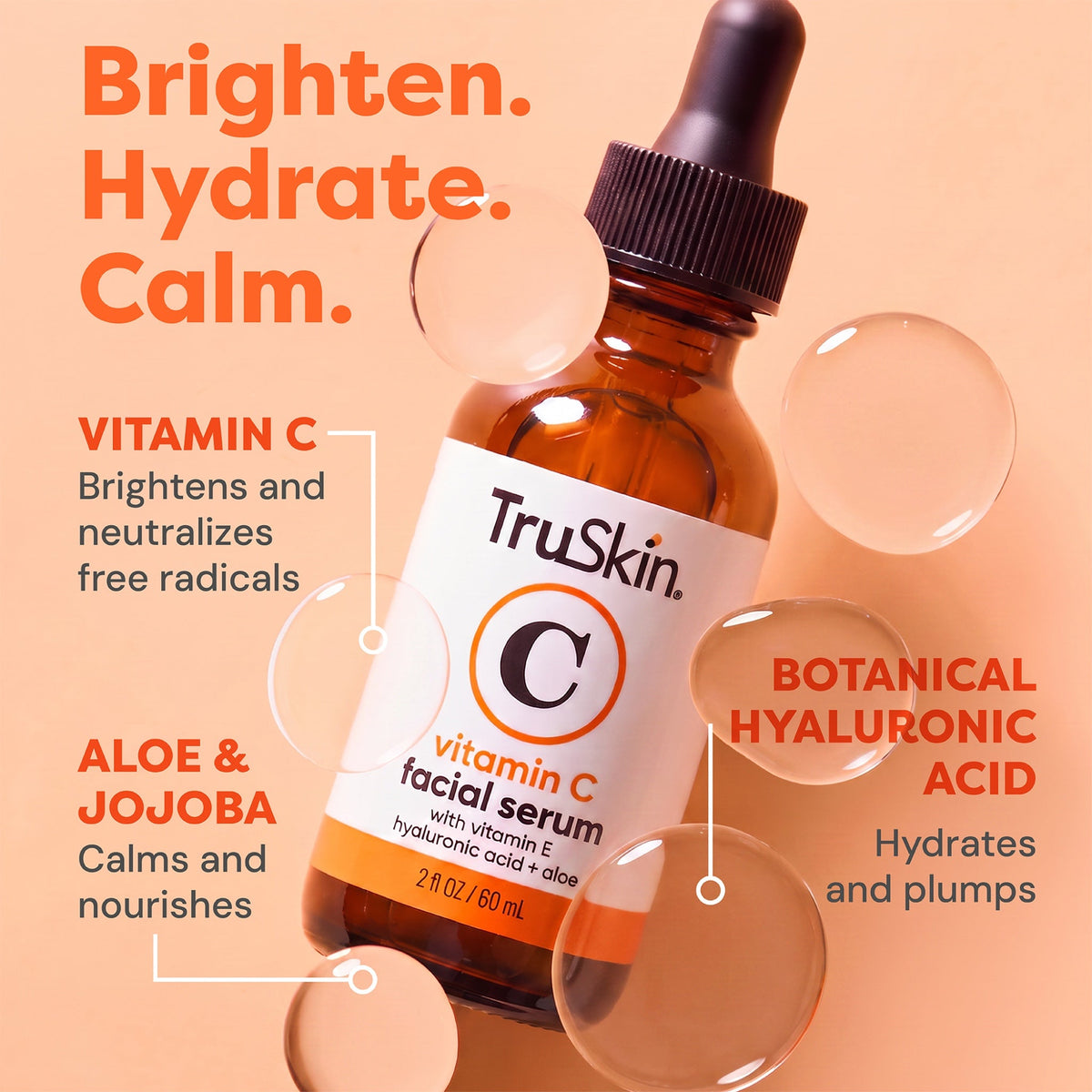 Vitamin C Serum for Face — 2 oz — key ingredients and what they do