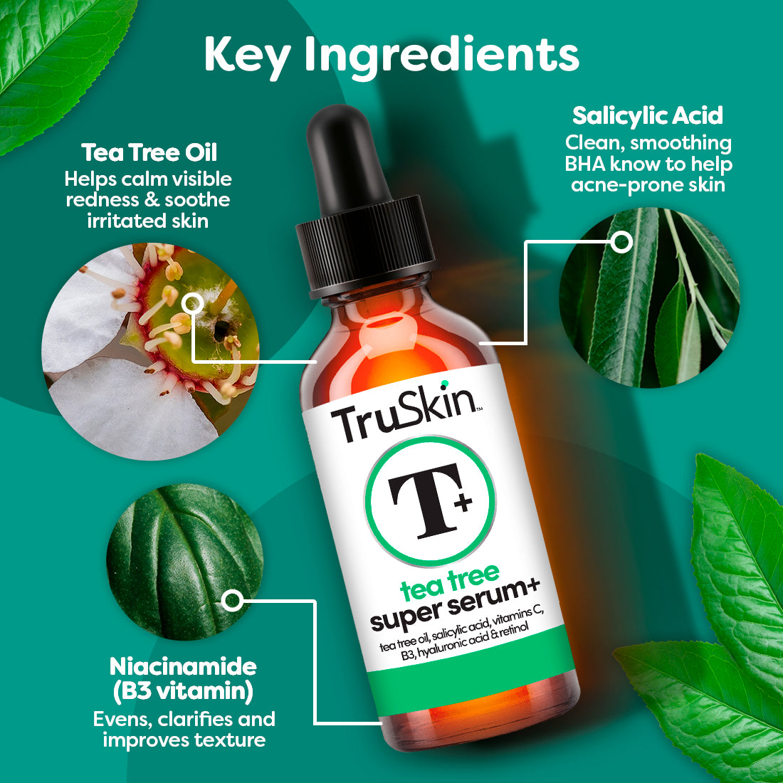 TruSkin Age Defying 3-Pack Bundle 2oz With Free 1oz Tea Tree Super Serum