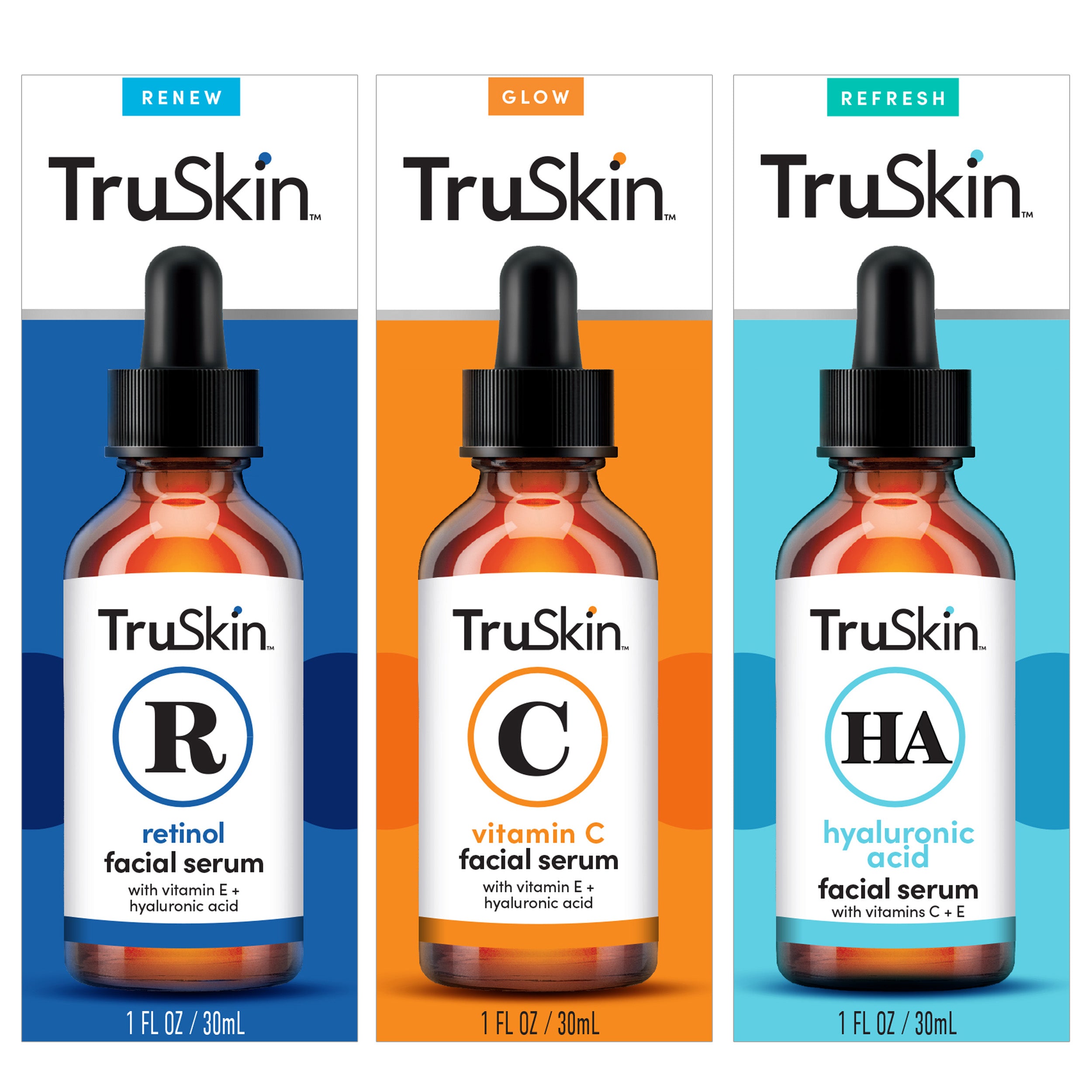 TruSkin Daily Essentials Trio with Vitamin C Serum, Eye Gel and Vitami